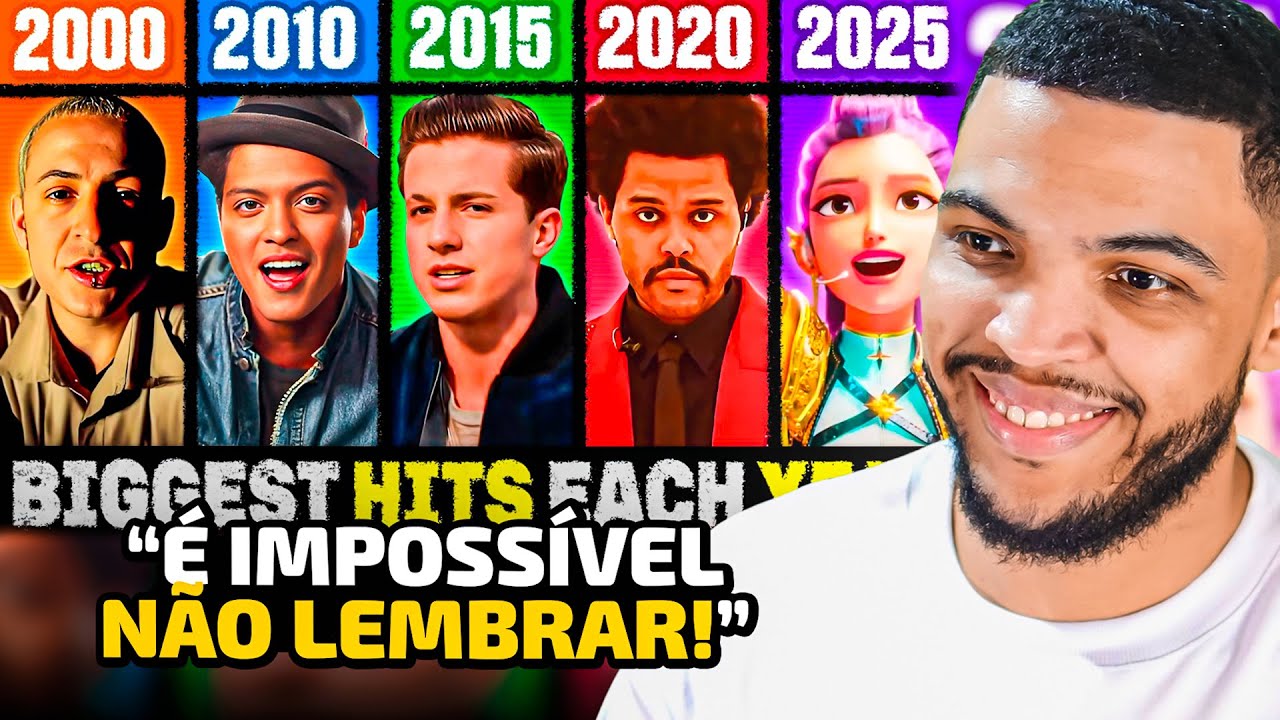 TOP 5 MAIORES SUCESSOS DE CADA ANO! (2000-2025) | REACT YOUQUIZ