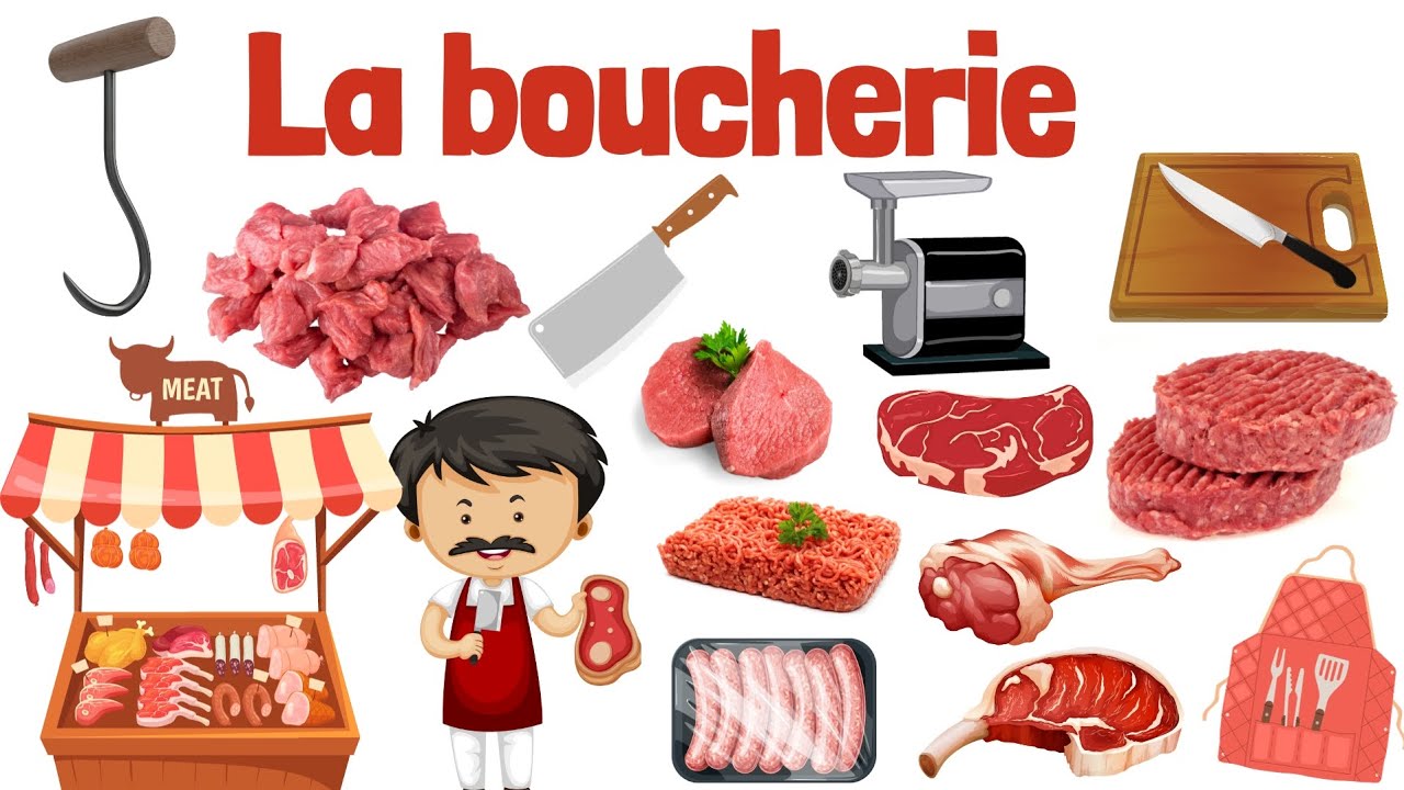 Apprendre le lexique de la boucherie en français.