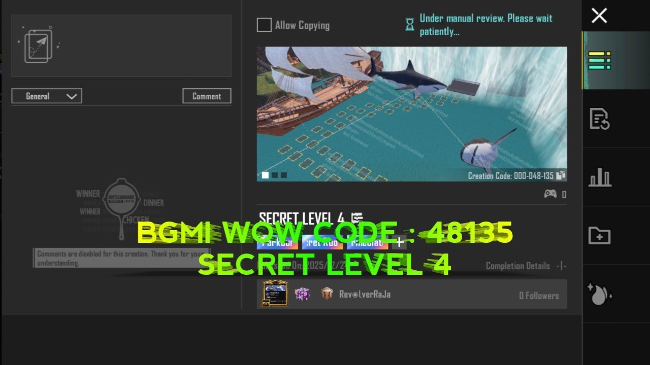 SECRET LEVEL 4 BGMI WOW MAP CODE 48135 : | How to complete full tutorial 