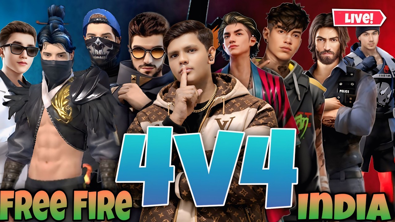 FREE FIRE INDIA 4v4 😎 | LAST TEAM STANDING!