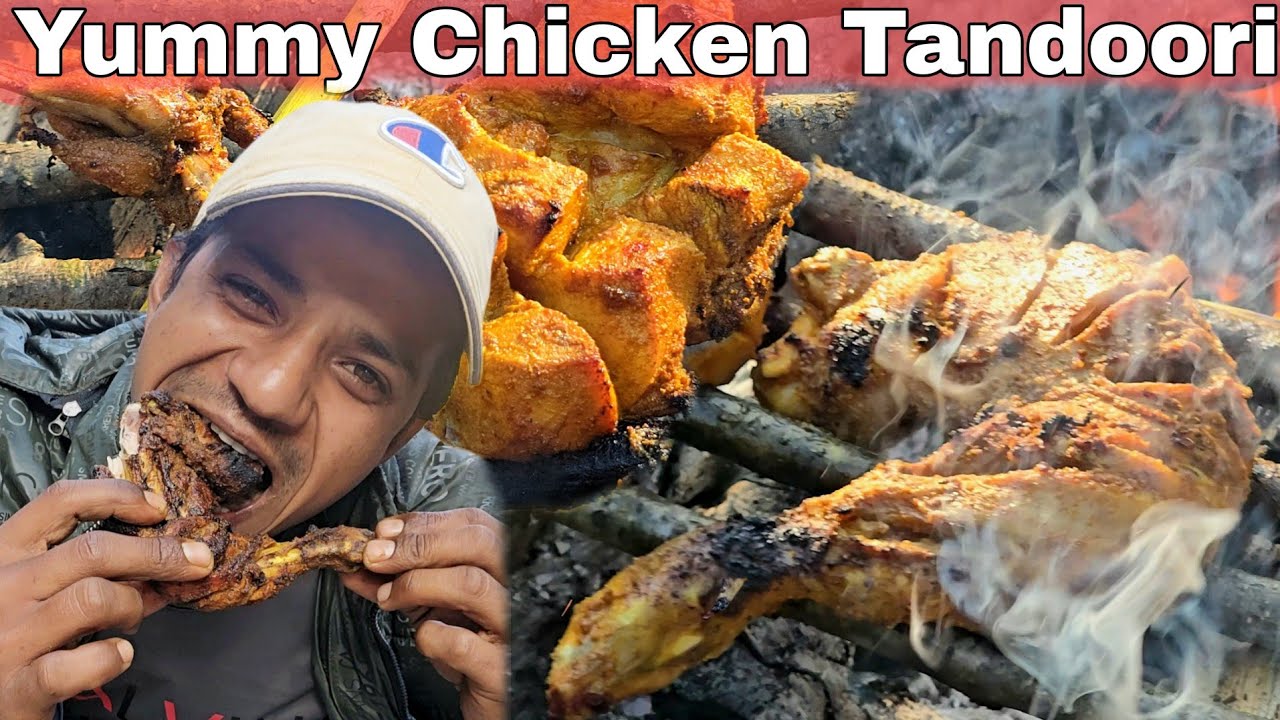 Yummy Chicken Tandoori | Barbecue & Cooking and Eating outside River | Camping in Uttarakhand India 
