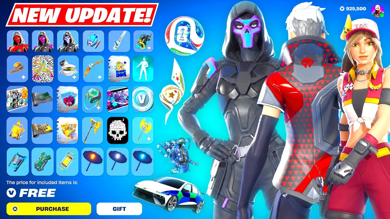 ALL NEW SEASON 3 FREE Rewards (Skin, ICON Emote, VBUCKS, Car Bundle, World Cup Cosmetics) Fortnite