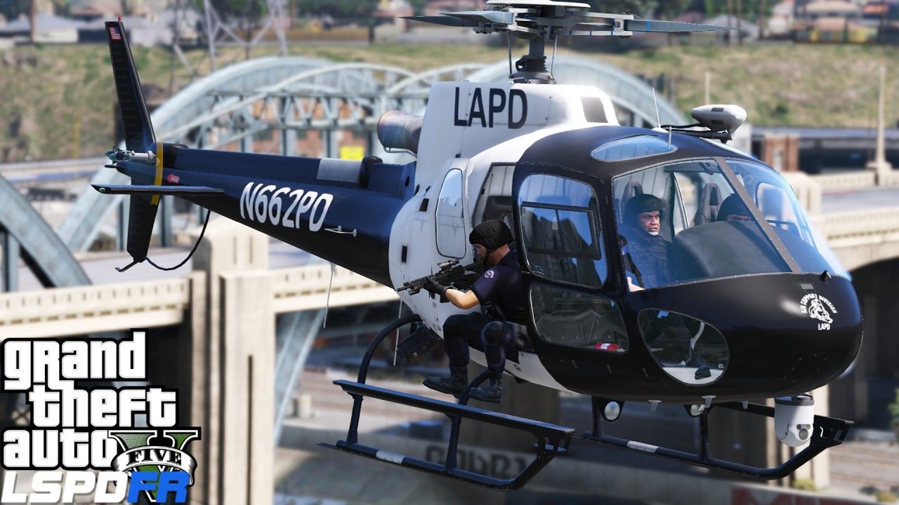 LAPD SWAT Helicopter Eliminates Hostiles Attacking Police Station in GTA 5
