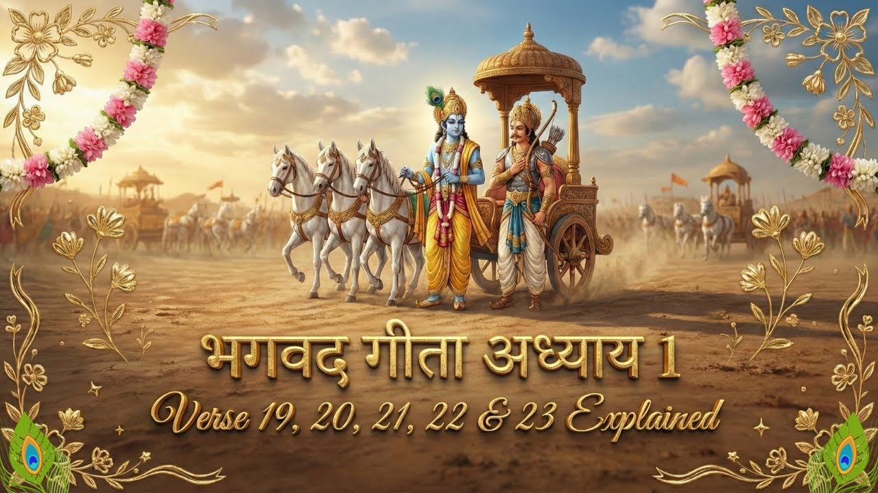 EP 09: भगवद गीता अध्याय 1 | Verse 19, 20, 21 22 & 23 Explained | Arjun Vishad Yog (Complete Meaning)