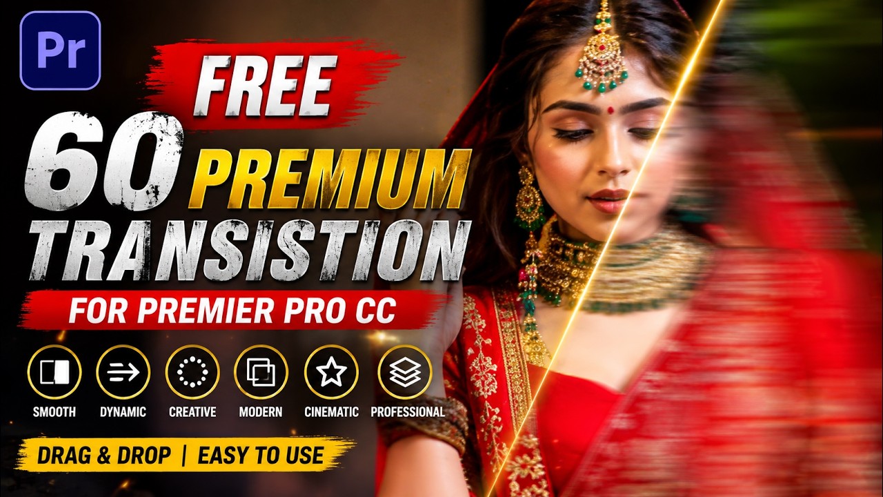 60+ Free Transitions For Premiere Pro | Premiere Pro Presets Free Download | Premiere Pro Presets