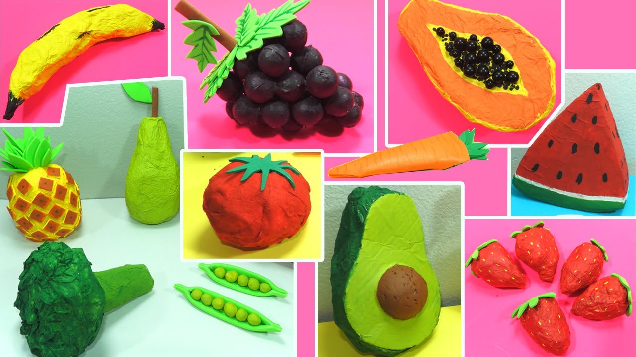 12 IDEAS DE FRUTAS Y VERDURAS DE JUGUETE CON MATERIAL RECICLADO 😋🥕🥑 Diy Manualidades