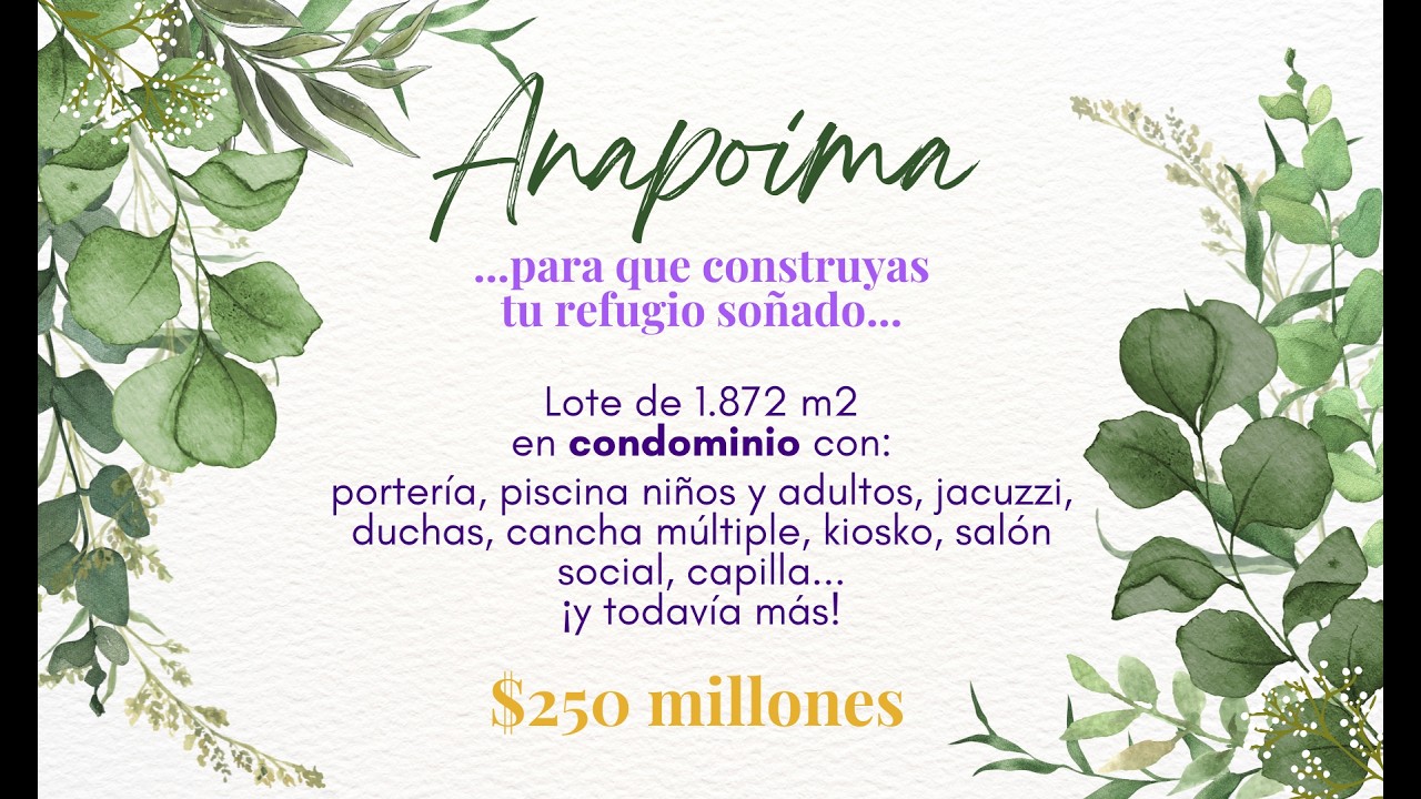 Lote en venta en Anapoima (Vereda La Chica)