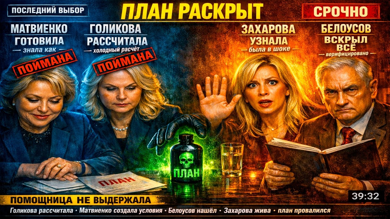 ЗАХАРОВУ ХОТЕЛИ ОТРАВИТЬ. Белоусов нашёл план — Голикова и Матвиенко готовили вместе