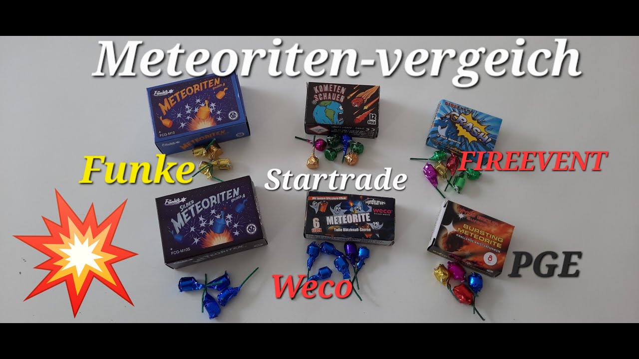 Meteoriten Vergleich F1 Feuerwerk