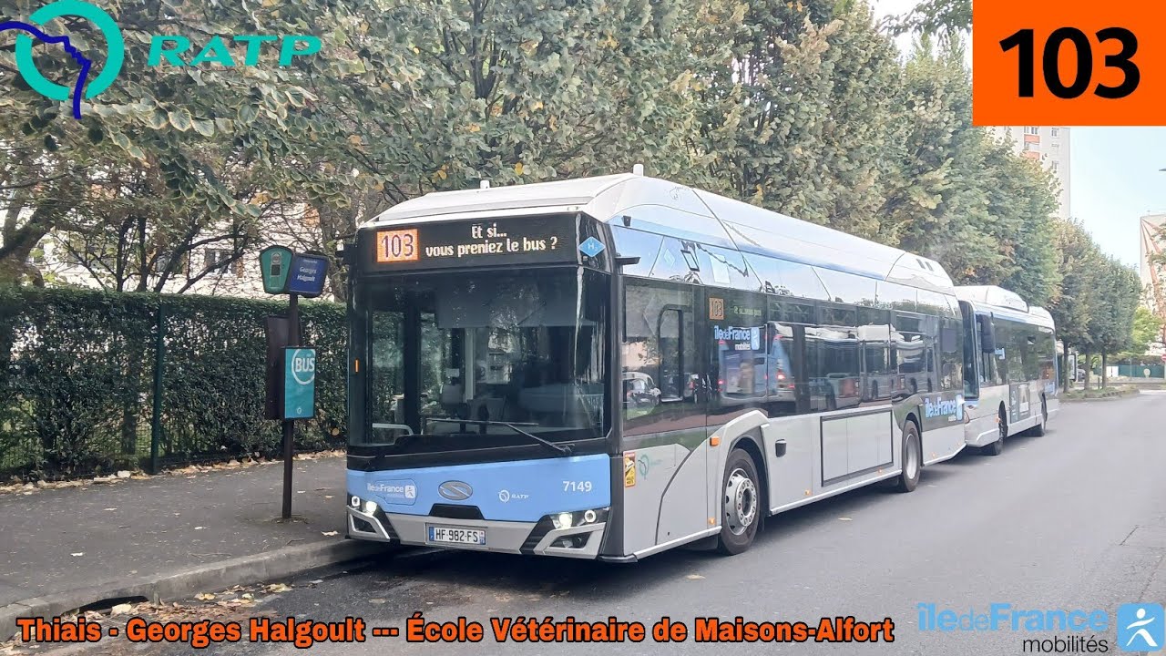 Bus 103 RATP - Urbino 12 Hydrogène N°7149 Georges Halgoult --- École Vétérinaire de Maisons-Alfort 