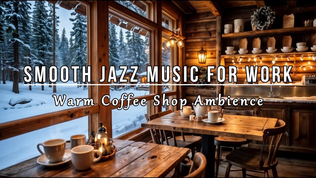 Productive Atmosphere ☕ Smooth Jazz Music For Work with Winter Warm Coffee Shop Ambience 🎶