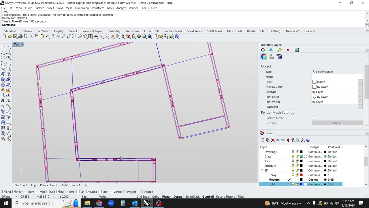 Rhino Make2d Plan Section & Axonometric