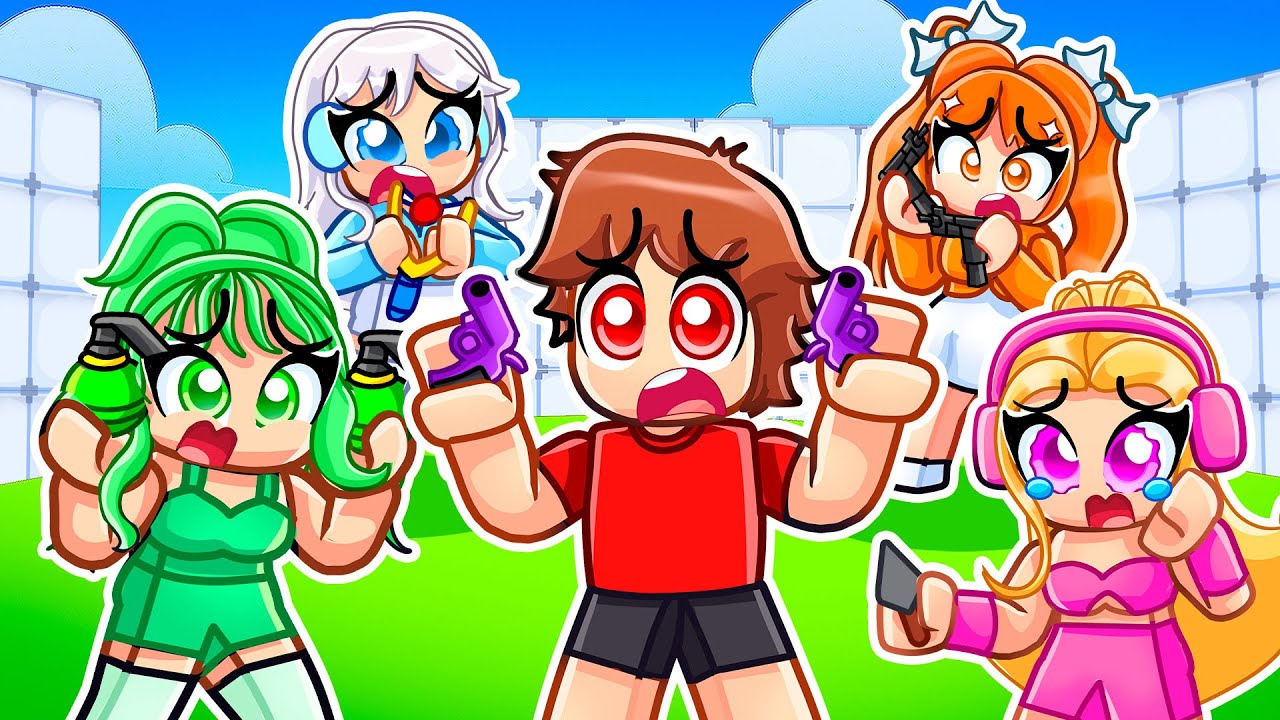 TINY Weapons Only Challenge In Rivals With MY CRAZY FAN GIRLS&hellip;