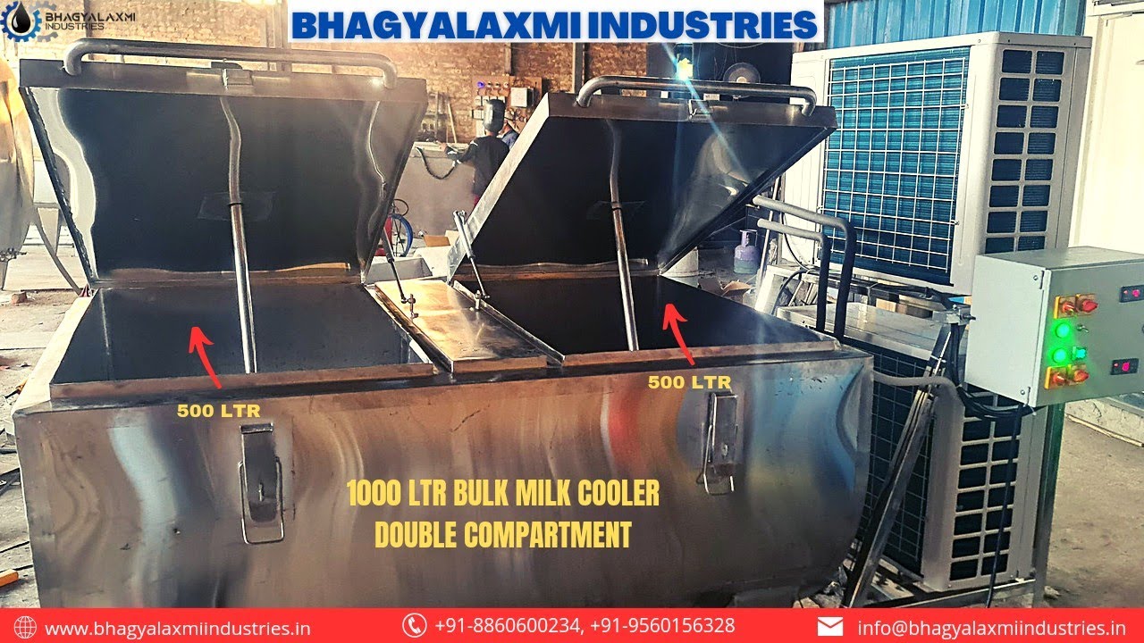 1000 Ltr Bulk Milk Cooler, Double Compartment BMC Machine, 91-8860600234
