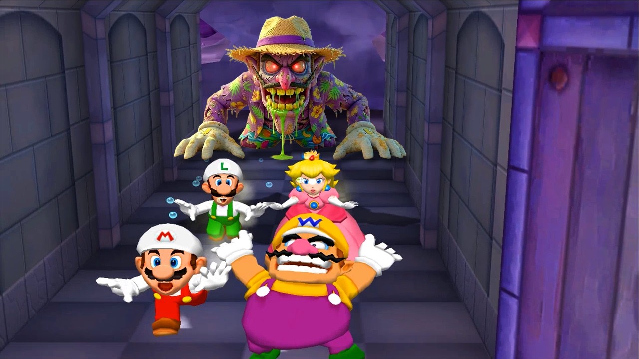 [Mario Party 5] Мини-игра Марио против Луиджи против Пич против Варио (Сильнейший компьютерный пр...
