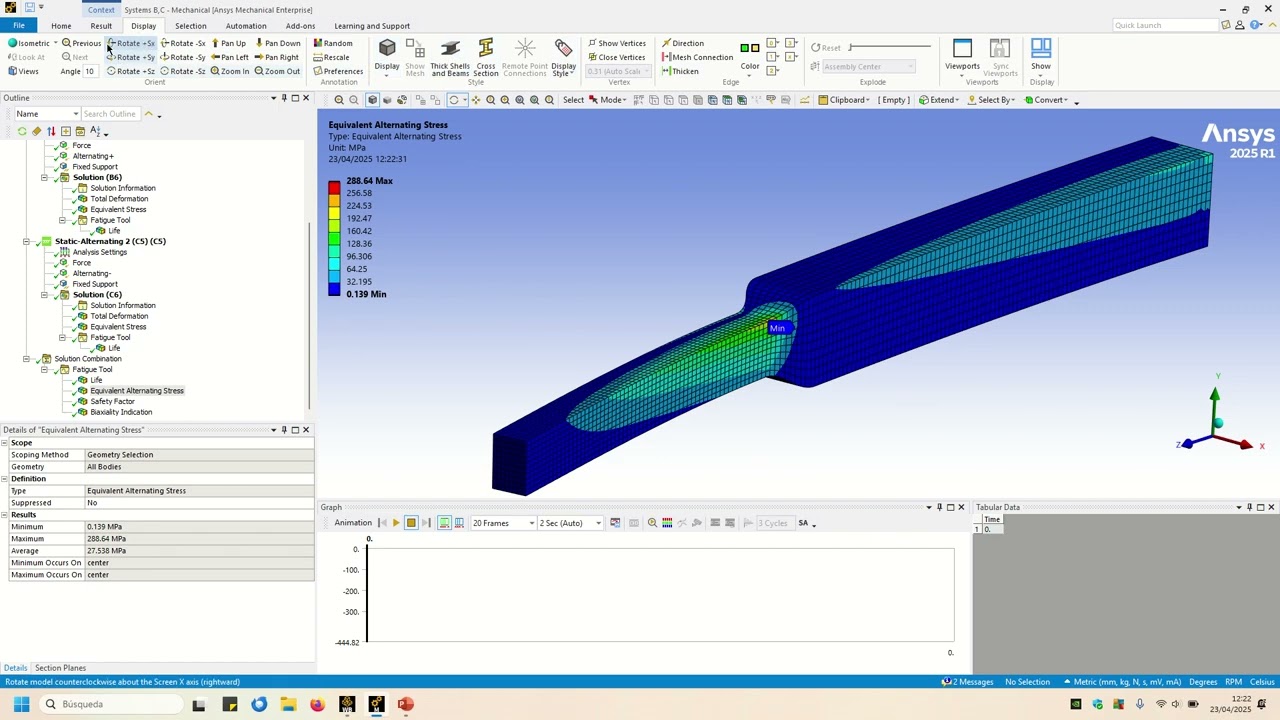 Combinación de casos de carga: estudio de fatiga - Solution Combination | Ansys Mechanical