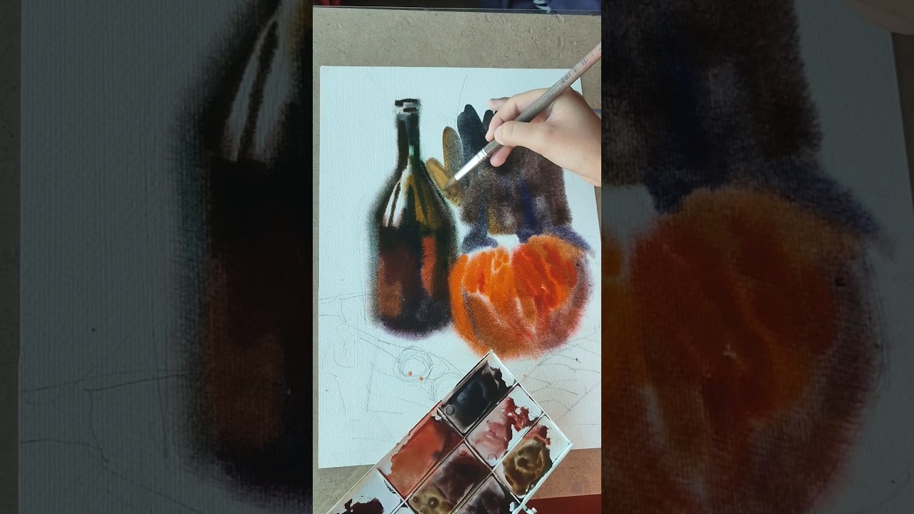 Watercolor painting, техника 