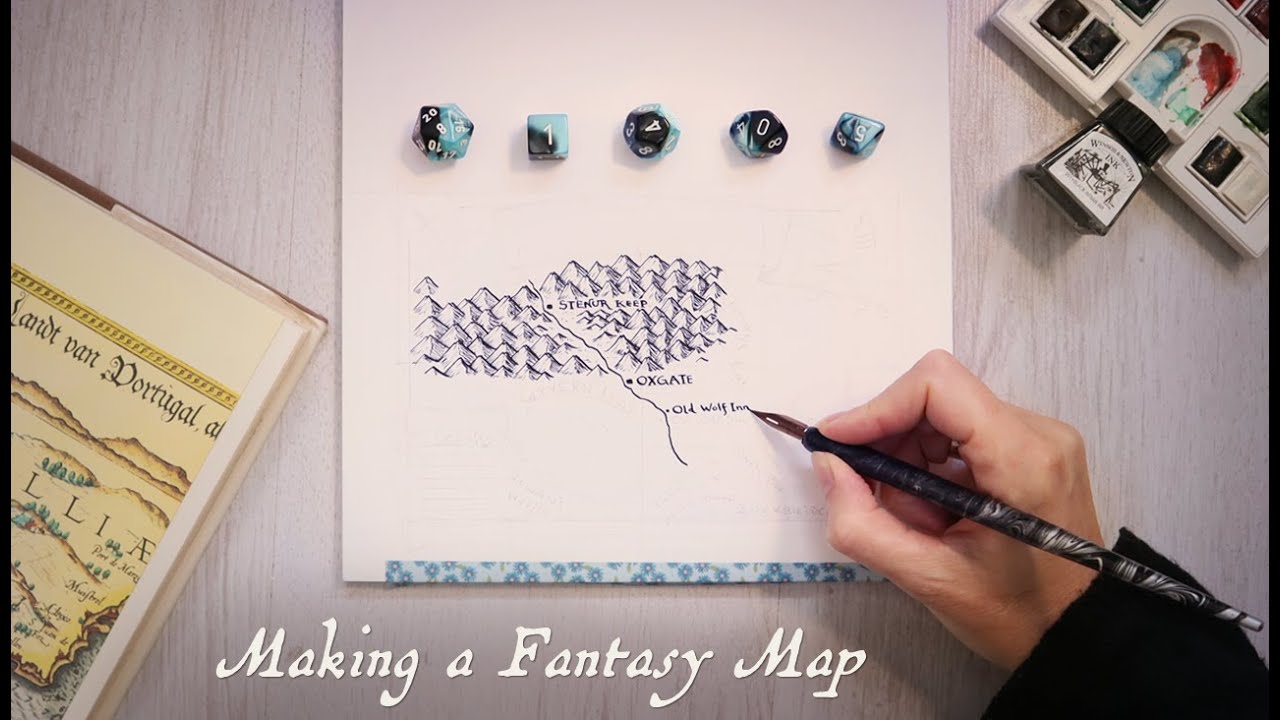 Fantasy Worldbuilding and Maps - Using a Dip Pen for the First Time