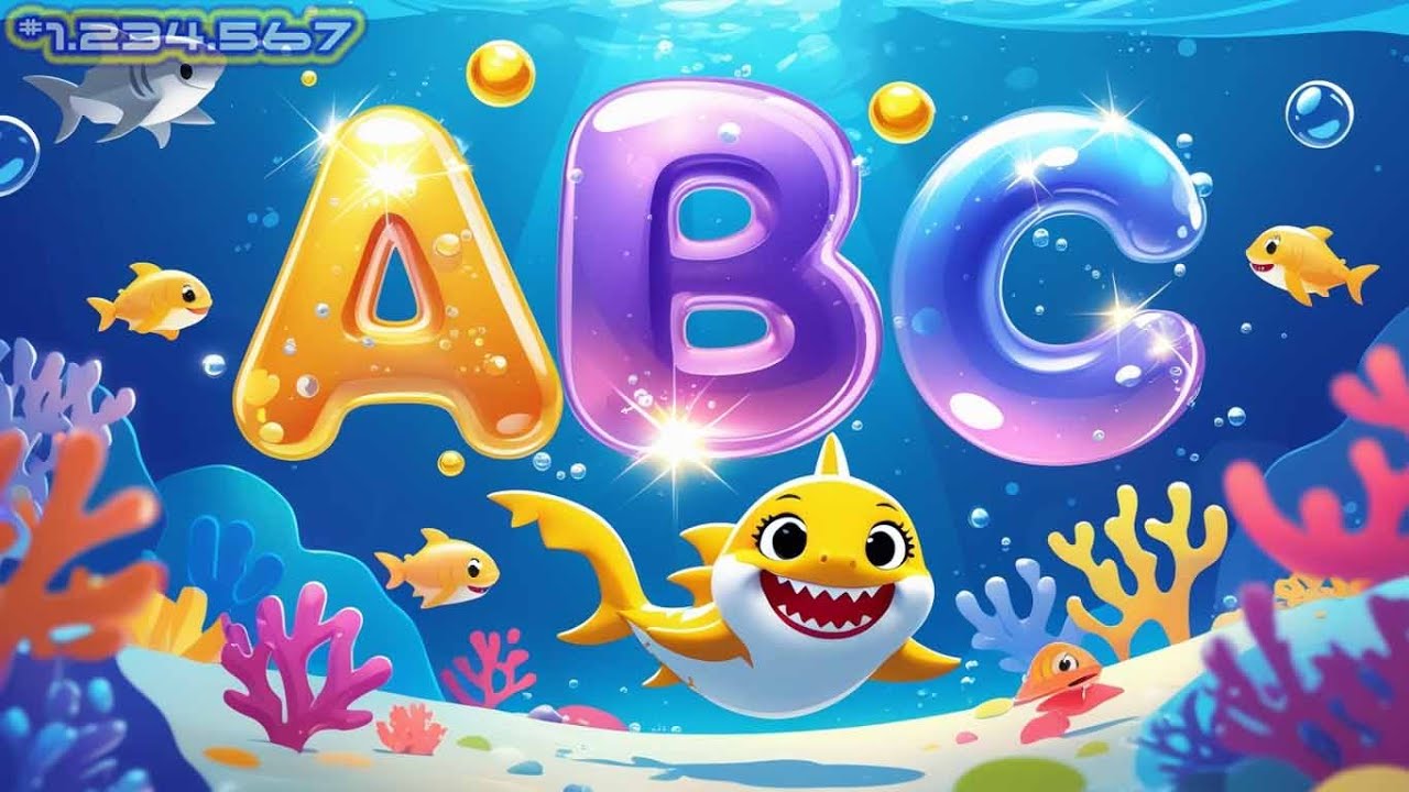 Песенка про алфавит Baby Shark (ABC) и звуки фонетики | Детские стишки для детей 260119