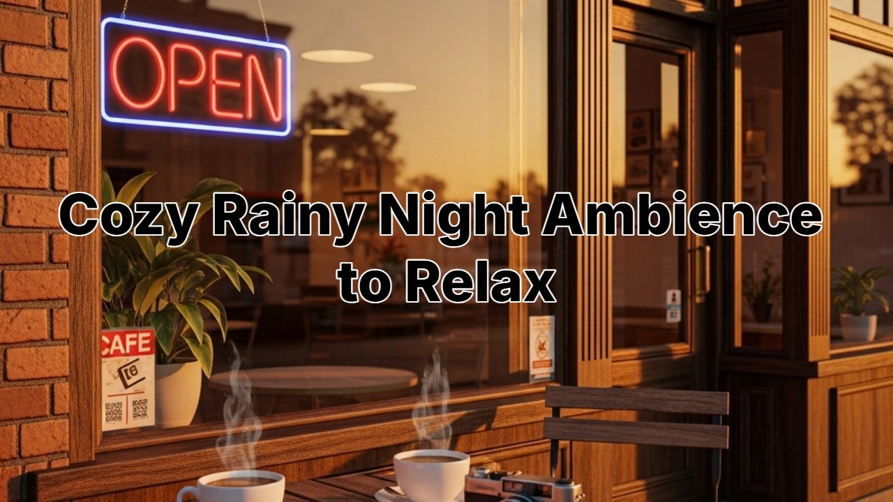 Evening Jazz Piano: Cozy Rainy Night Ambience to Relax, Study, Warm Coffee Shop Vibes