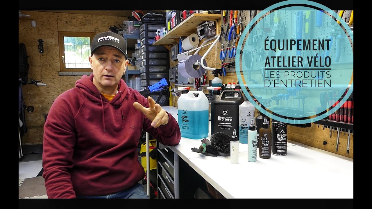 Les produits d’entretien dans son atelier vélo