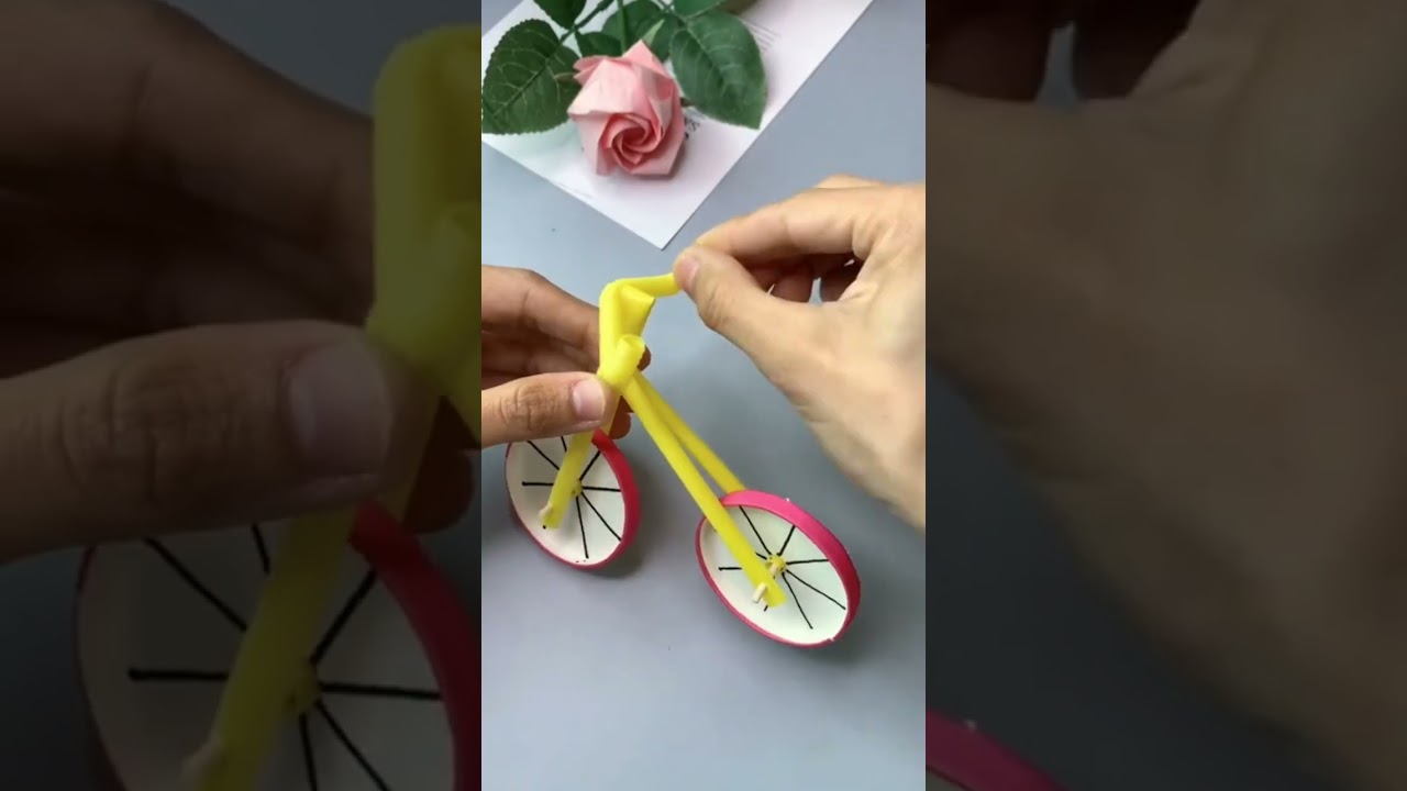 How to Make a Bike a Cardboard Cup | Paper cup cycle | easy bicycle craft