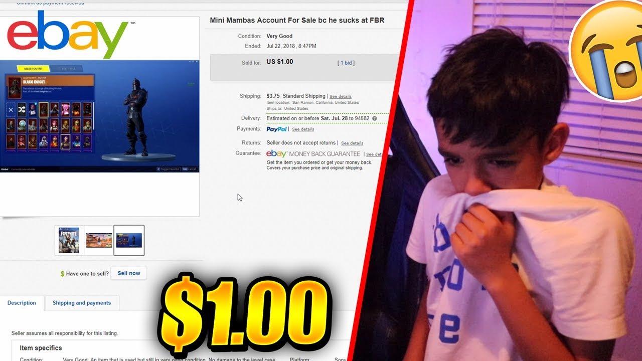 I Actually Sold My Little Brother's Fortnite Account On Ebay! He Cries