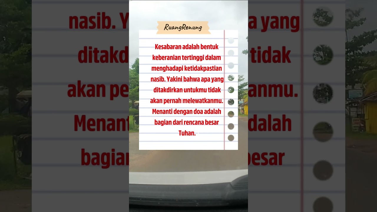 Kata-Kata bijak; Kesabaran adalah bentuk keberanian 