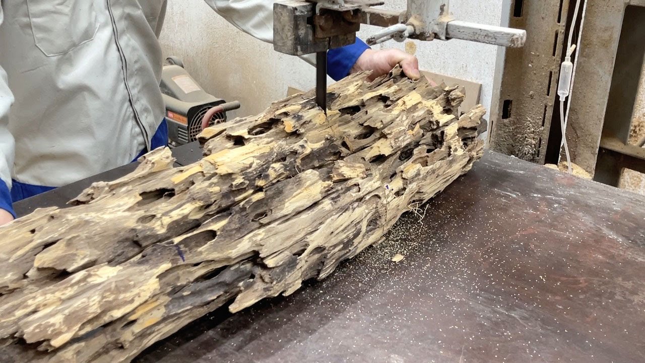 Extremely Effective Idea From Recycling Rotten Wood // Unique Art Created From Logs On The Riverbank