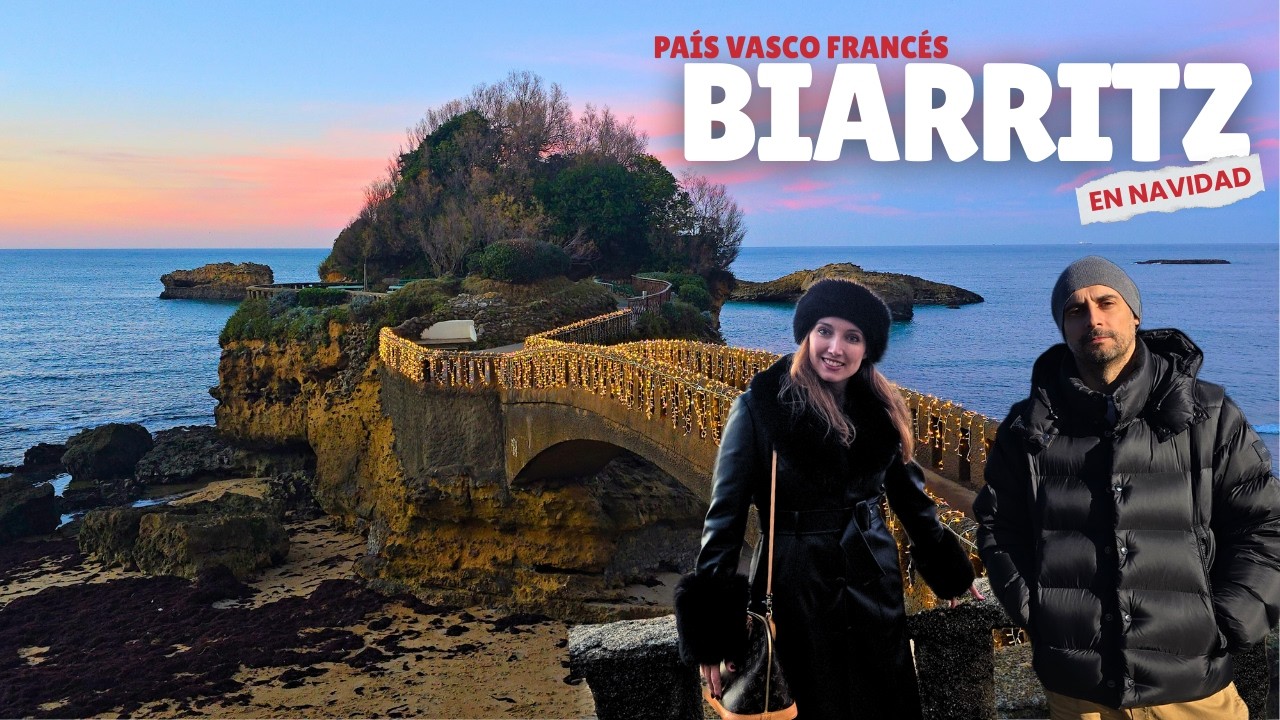 BIARRITZ 💛 Atardecer, luces navideñas y paseo hasta la Virgen de la Roca ✨️País Vasco Francés | EP.3