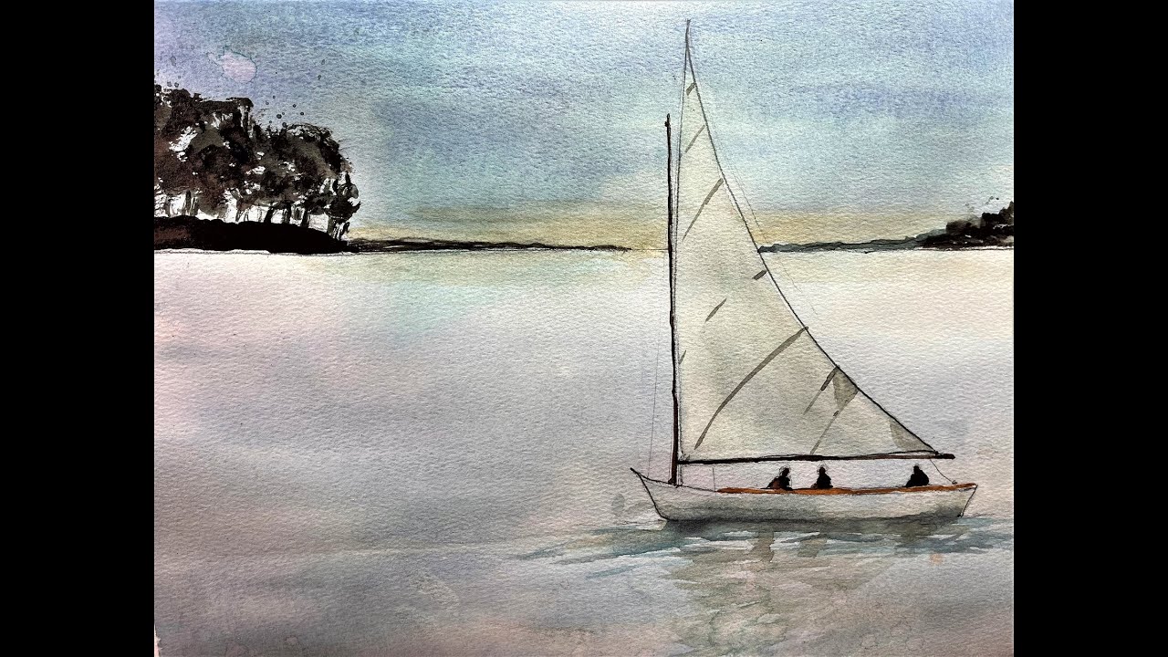 EXTREME BEGINNERS - Watercolor Sailboat Painting - with Chris Petri