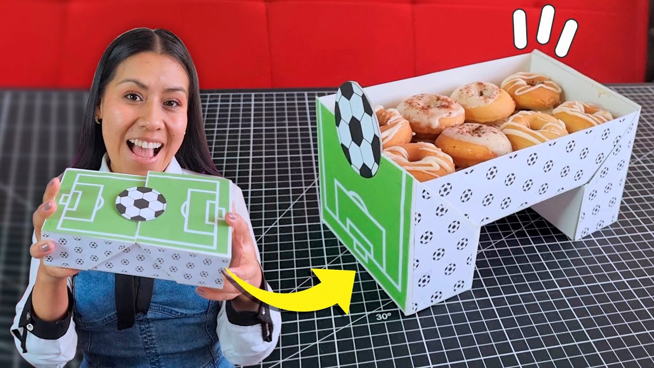 CAJA MESA - DESAYUNO SORPRESA ⚽ de FÚTBOL | Molde Gratis ❤️ |Tu Diva Creativa