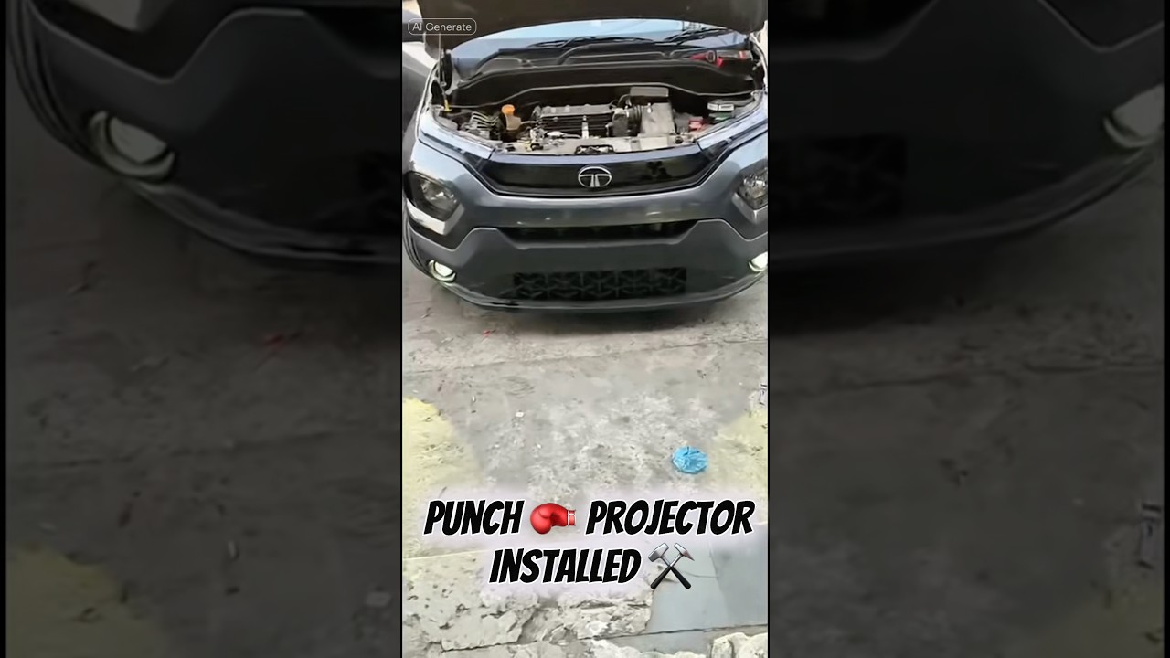 Tata Punch 🥊 projector, ambient and DRL lights installed⚒️