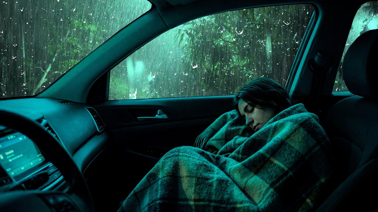 Vença a Insônia com Tempestade Noturna no Carro Aconchegante – Chuva Forte para Dormir