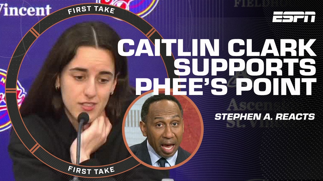 Stephen A. commends Caitlin Clark for supporting Napheesa Collier's message 🤝 | First Take