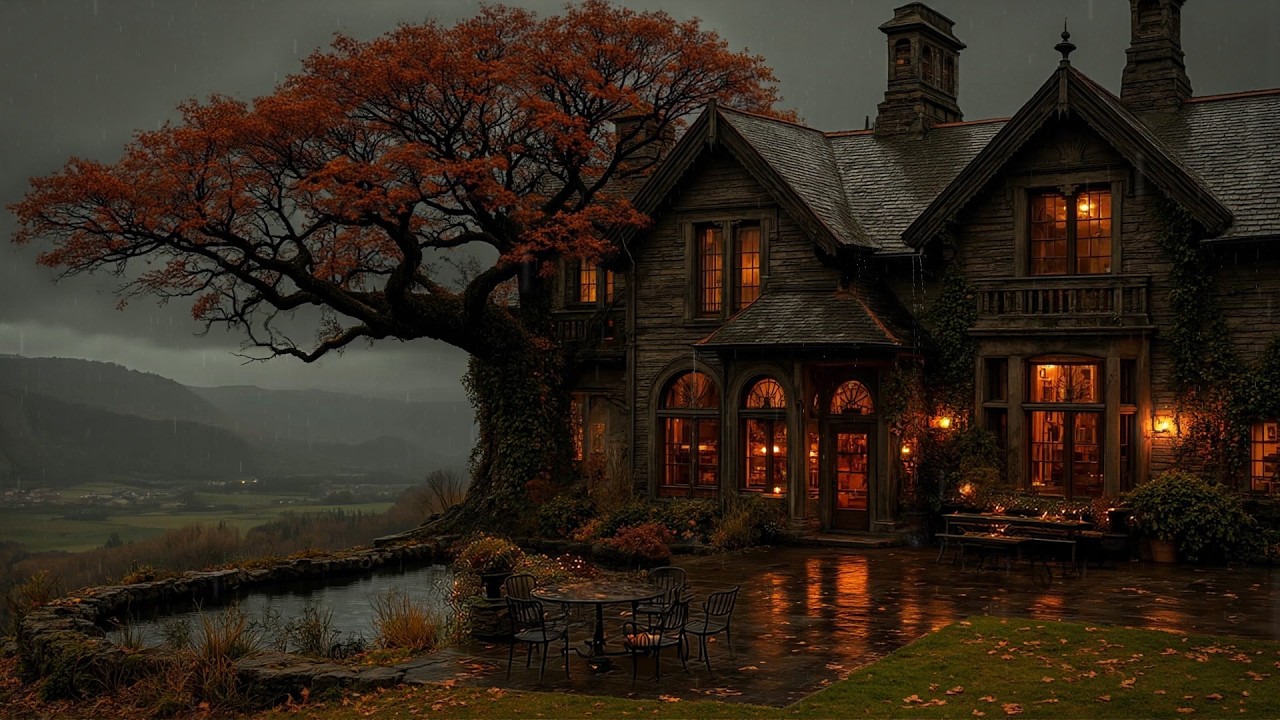 &ldquo;The Library Above the Autumn Valley&rdquo;&mdash; A Rainy Evening at the Old Manor | Dark academia Playlist