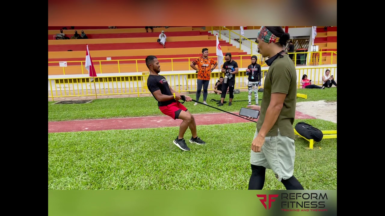 Hybrid fitness workout at bedok stadium