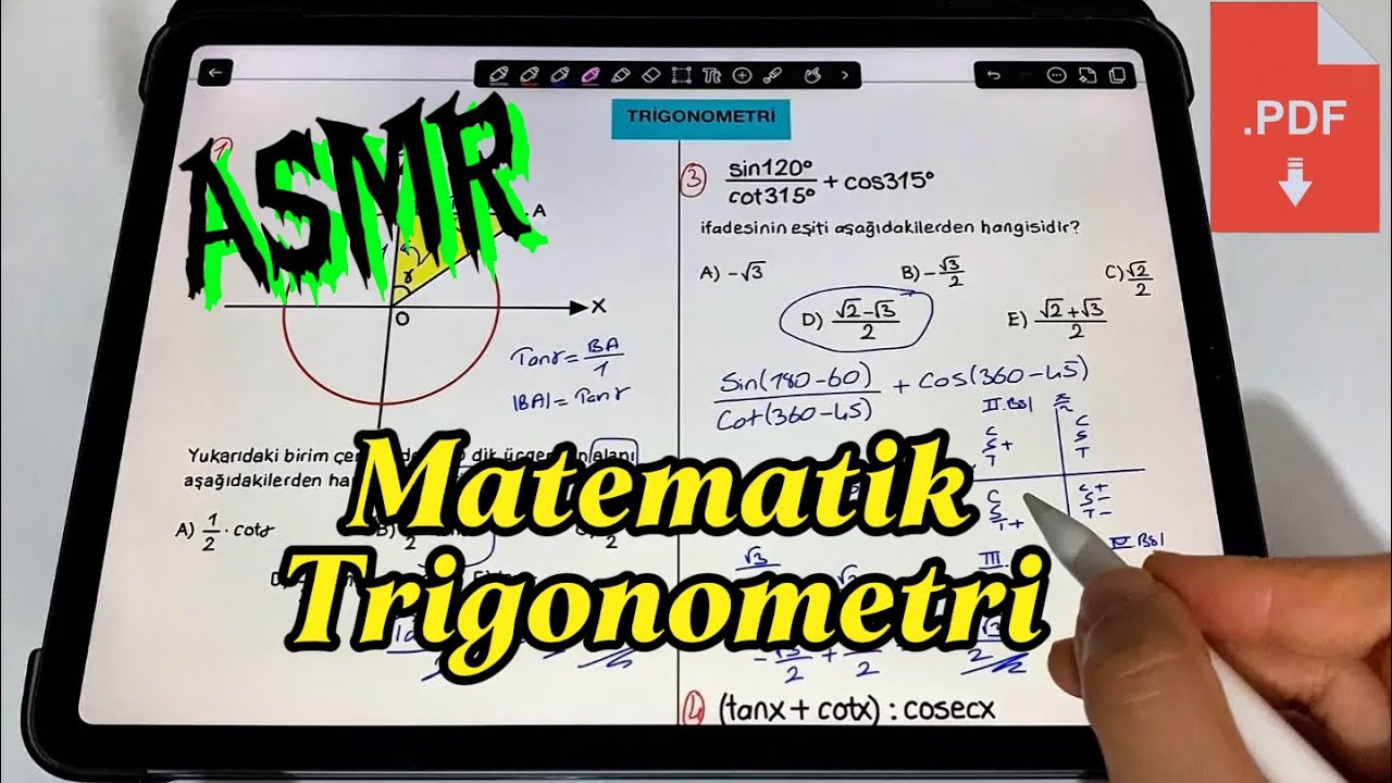 ASMR Matematik Trigonometri Soru Çözümü | YKS | Türkçe ASMR