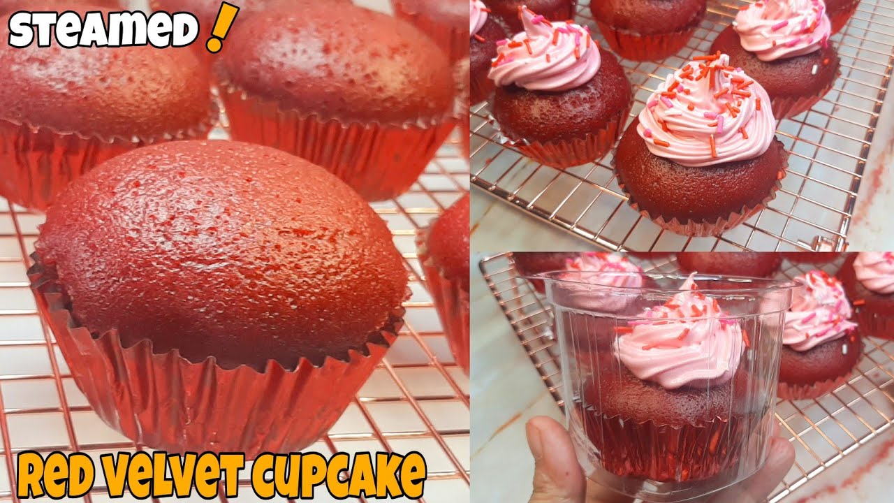 2 CUPS Na HARINA! 18 CUPCAKES Ang Magagawa! Maumbok At Moist! | Steamed Red Velvet Cupcake | No Bake
