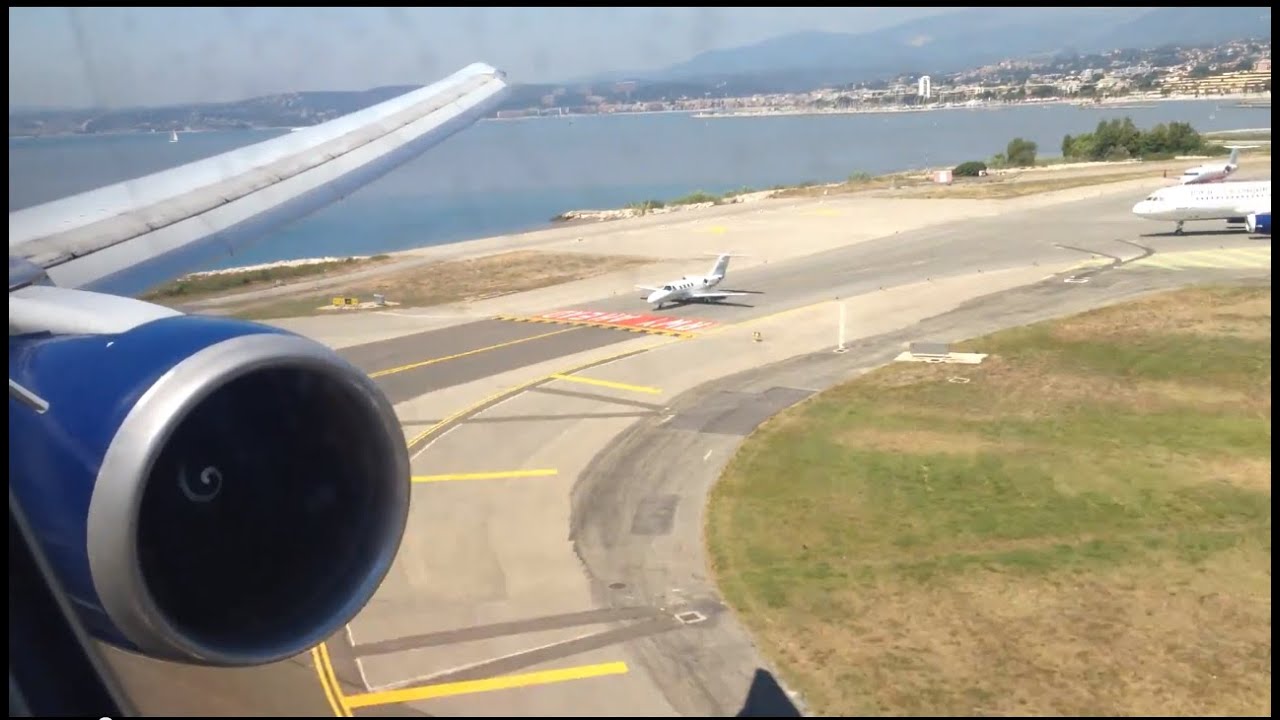 Delta Boeing 767-400 Landing and Taxi to the Gate at Nice Côte d'Azur Airport