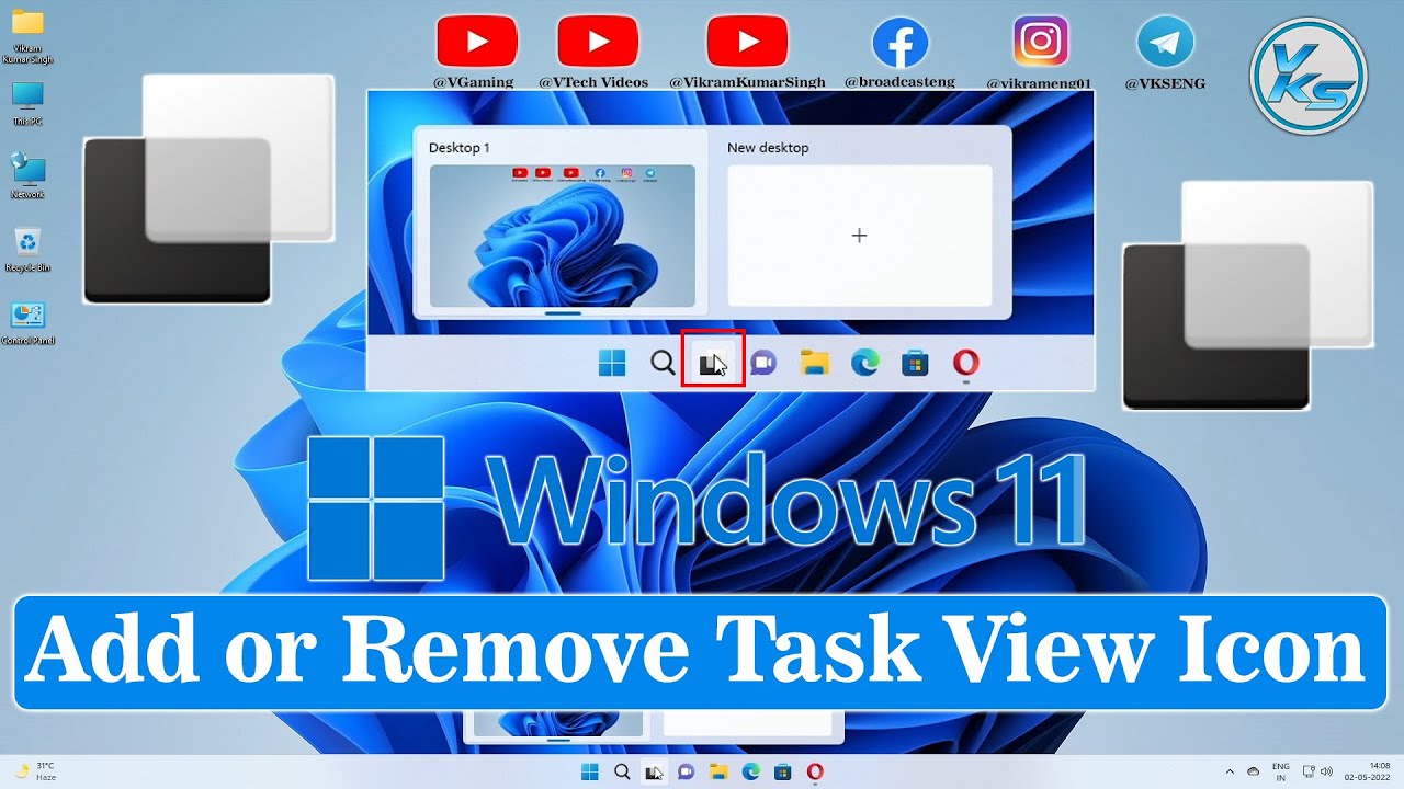 ✅ How To Add or Remove Task View Icon on Windows 11 Taskbar