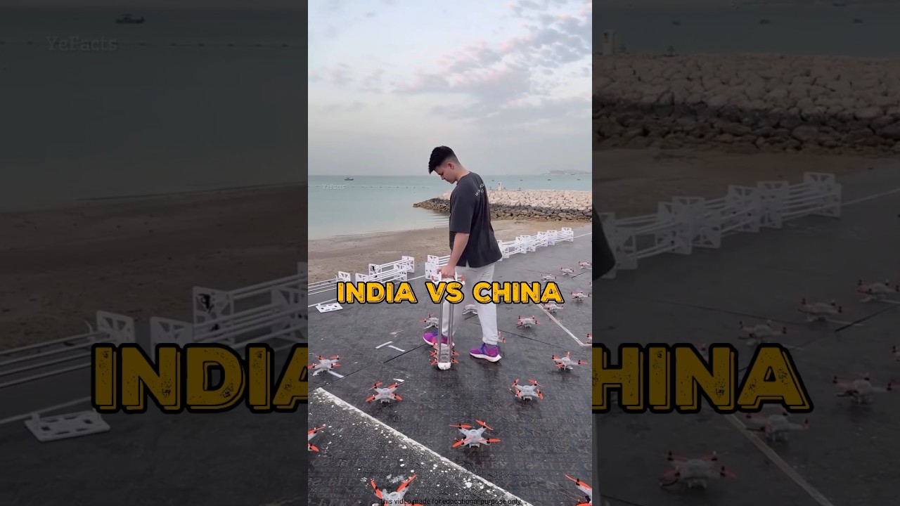 India vs China Drone Show 😱 #shorts