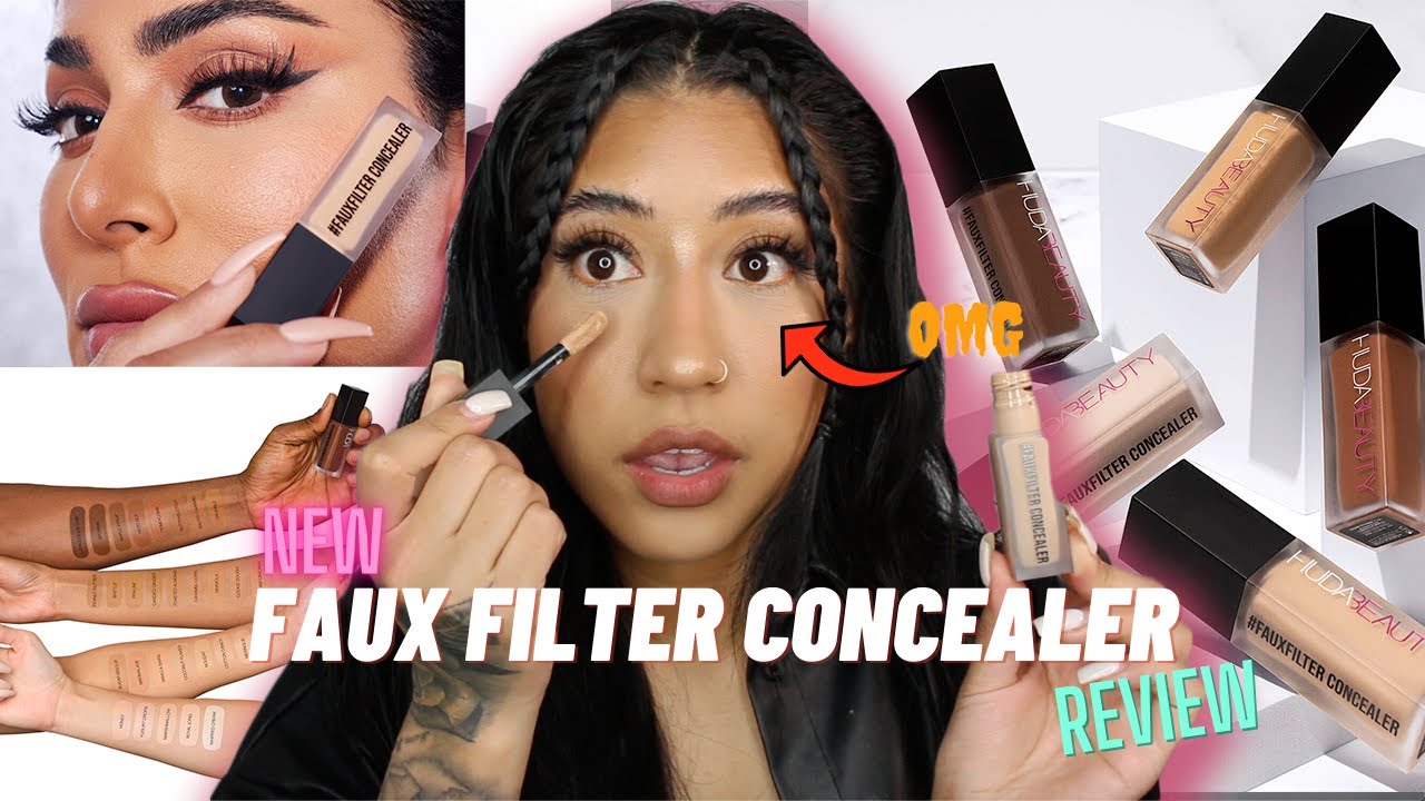 HUDA BEAUTY FAUX FILTER CONCEALER REVIEW + WEAR TEST 🤭 *SHOCKING*