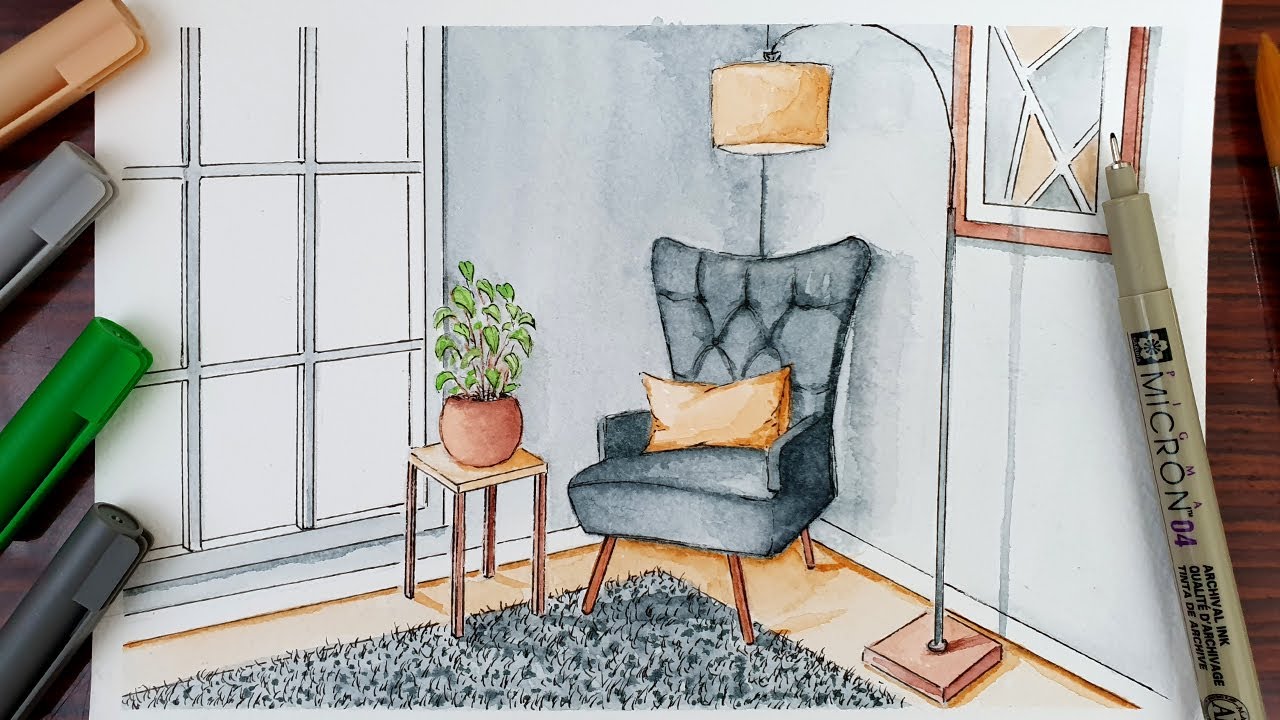 Painting An Interior scene With Watercolor