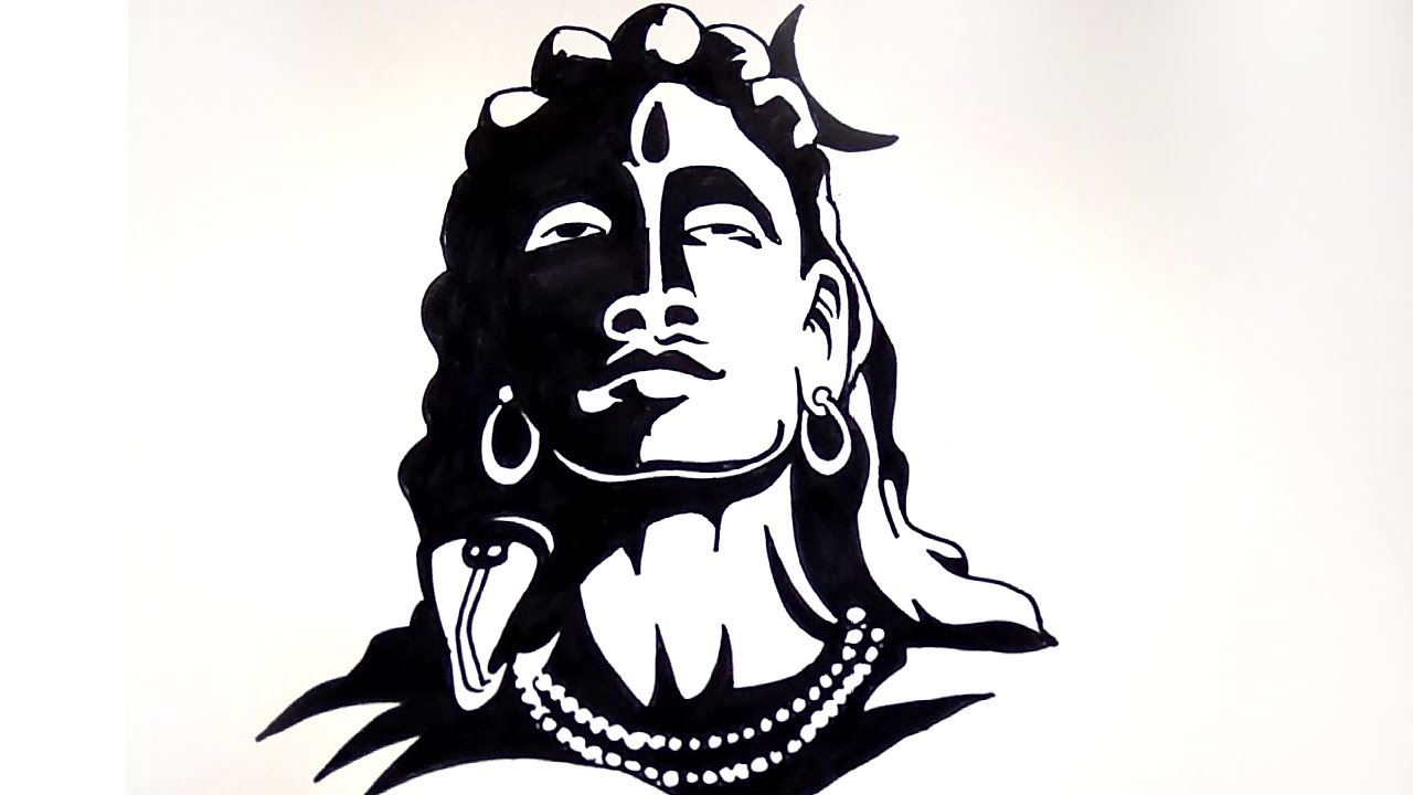 How to draw a sketch of Lord Shiva | Lord Shiva drawing step by step