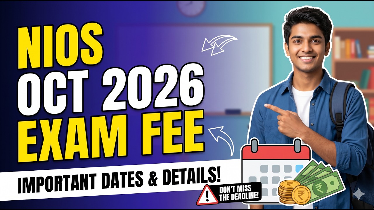 How to Pay Exam Fee OCT 2026 NIOS