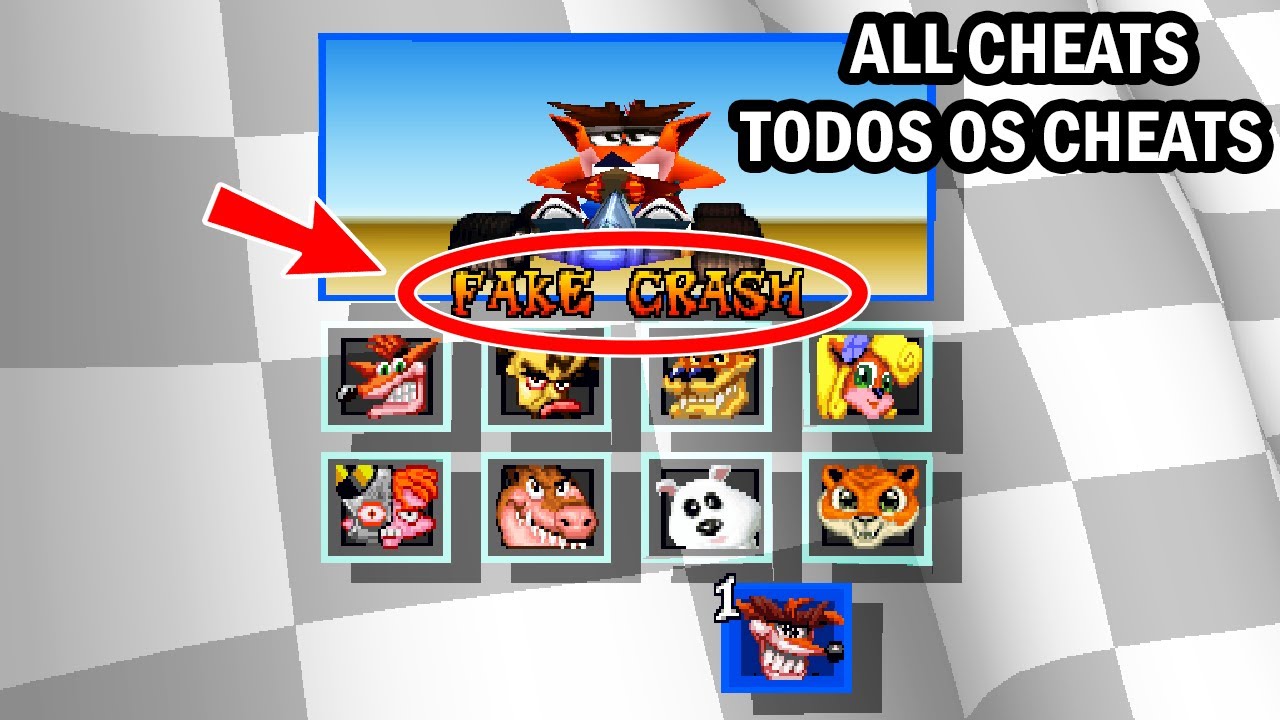 Crash Team Racing [PS1] - All Cheats (Todos os Cheats)