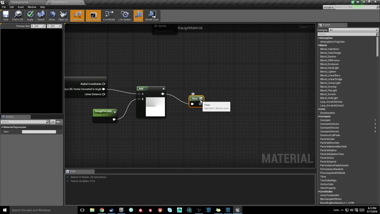 UE4 Circle Gauge Material for UI