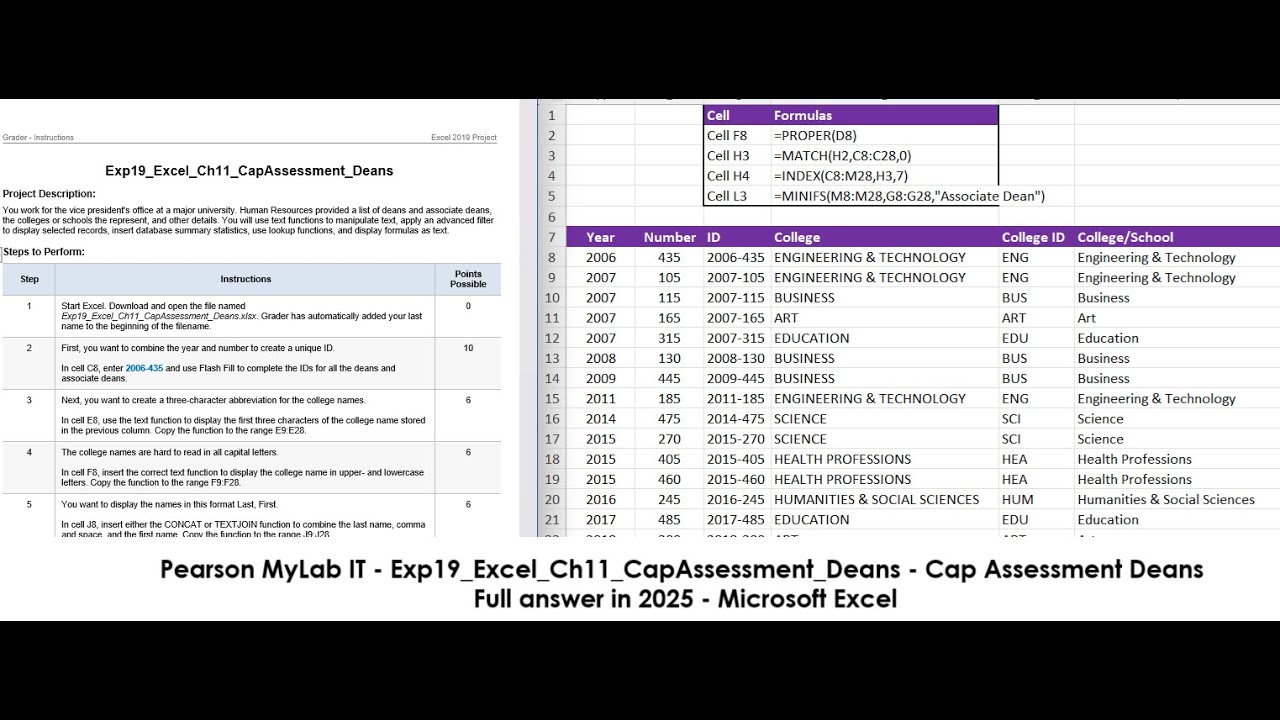Pearson MyLab IT - Exp19_Excel_Ch11_CapAssessment_Deans - Cap Assessment Deans - Microsoft Excel