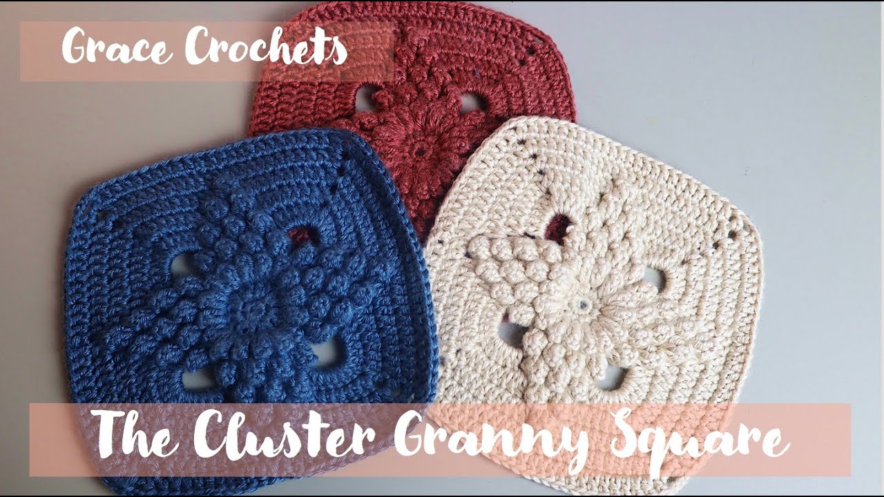 How to Crochet Farmhouse Cluster Granny Square Tutorial